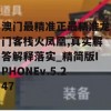 澳门最精准正最精准龙门客栈火凤凰,真实解答解释落实_精简版IPHONEv.5.247