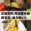 2023澳门资料大全正版资料,现状解答解释落实_强力版v.5.808