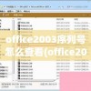 office2003序列号怎么查看(office2003序列号查询)