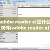 adobe reader xi是什么软件(adobe reader xi是什么软件可以卸载么)