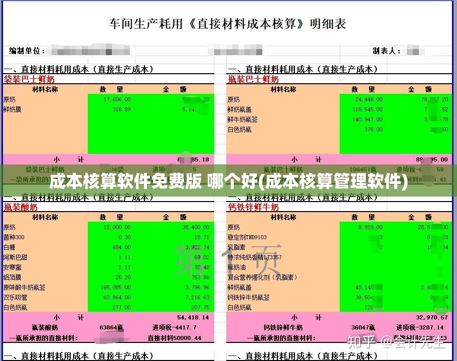 成本核算软件免费版 哪个好(成本核算管理软件)