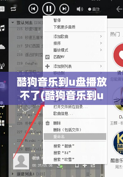 酷狗音乐到u盘播放不了(酷狗音乐到u盘播放不了怎么回事)