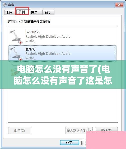 电脑怎么没有声音了(电脑怎么没有声音了这是怎么回事)