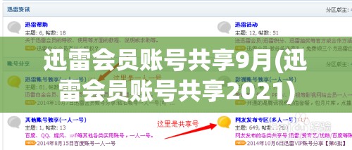 迅雷会员账号共享9月(迅雷会员账号共享2021)