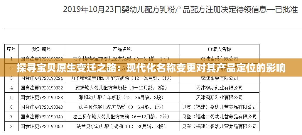 探寻宝贝原生变迁之路：现代化名称变更对其产品定位的影响