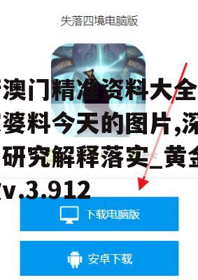 新澳门精准资料大全管家婆料今天的图片,深入研究解释落实_黄金款v.3.912