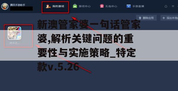 新澳管家婆一句话管家婆,解析关键问题的重要性与实施策略_特定款v.5.26