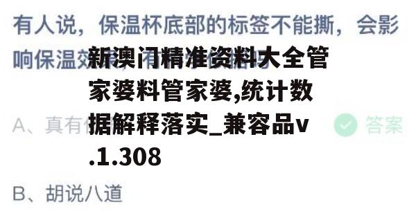 新澳门精准资料大全管家婆料管家婆,统计数据解释落实_兼容品v.1.308