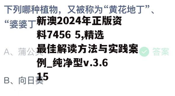 新澳2024年正版资料7456 5,精选最佳解读方法与实践案例_纯净型v.3.615