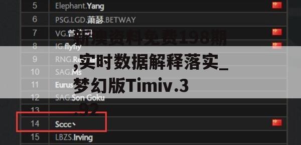 新澳资料免费198期,实时数据解释落实_梦幻版Timiv.3.92
