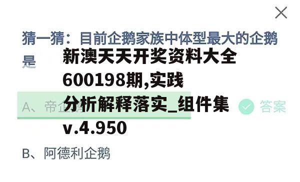 新澳天天开奖资料大全600198期,实践分析解释落实_组件集v.4.950