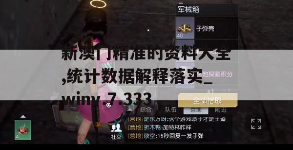 新澳门精准的资料大全,统计数据解释落实_winv.7.333