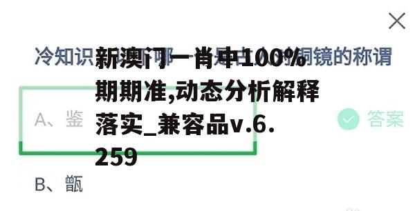 新澳门一肖中100%期期准,动态分析解释落实_兼容品v.6.259