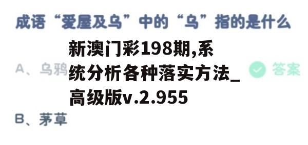 新澳门彩198期,系统分析各种落实方法_高级版v.2.955