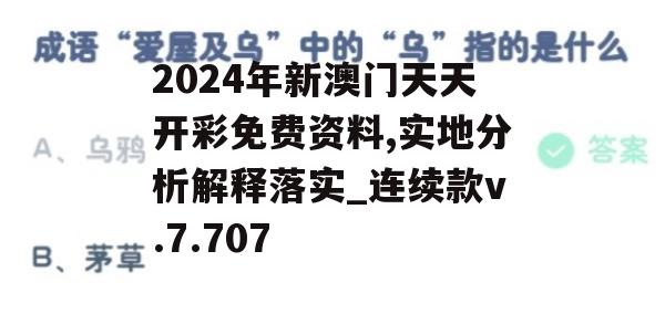 2024年新澳门天天开彩免费资料,实地分析解释落实_连续款v.7.707